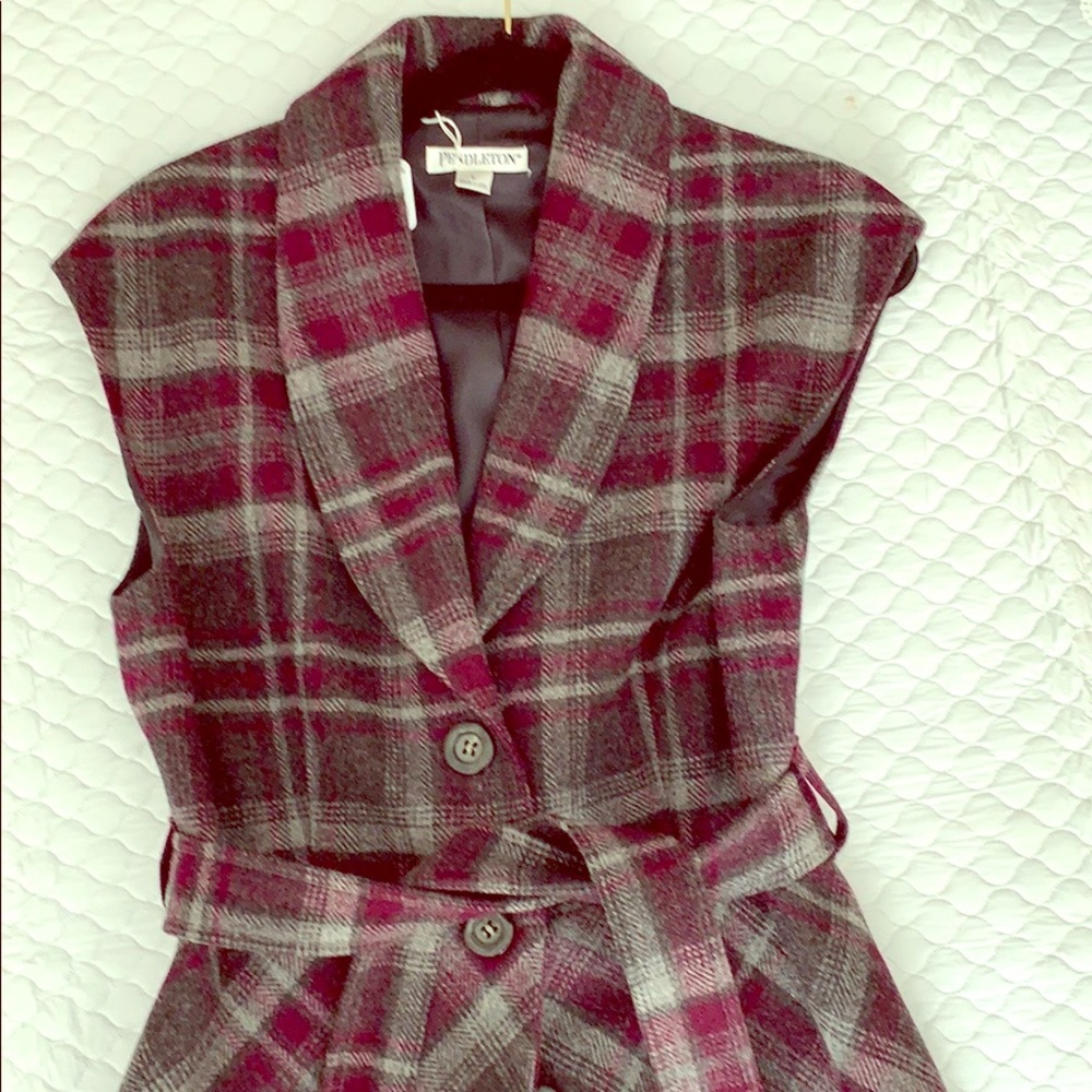 Vintage Pendleton wool plaid vest size lg